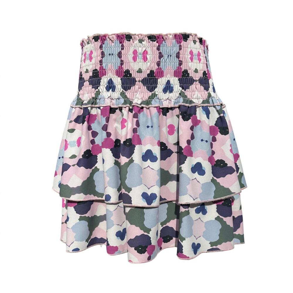 NEW PLEAT girls scottie skirt in magenta  ink blot